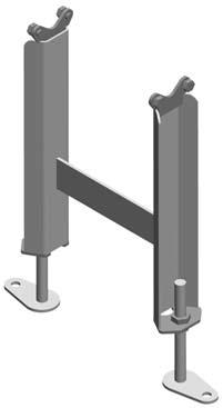760 Series: Support Stands Fixed Foot Support Stands For 4 to 6 Widths: - All components are stainless steel with a 2B finish - Vertical leg is formed sheet metal For 8 to 52 widths: - All components