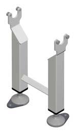 760 Series: Support Stands Swivel Locking Caster Support Stands For 4 to 6 Widths: - All components are stainless steel with a 2B finish - Vertical leg is formed sheet metal For 8 to 52 widths: - All