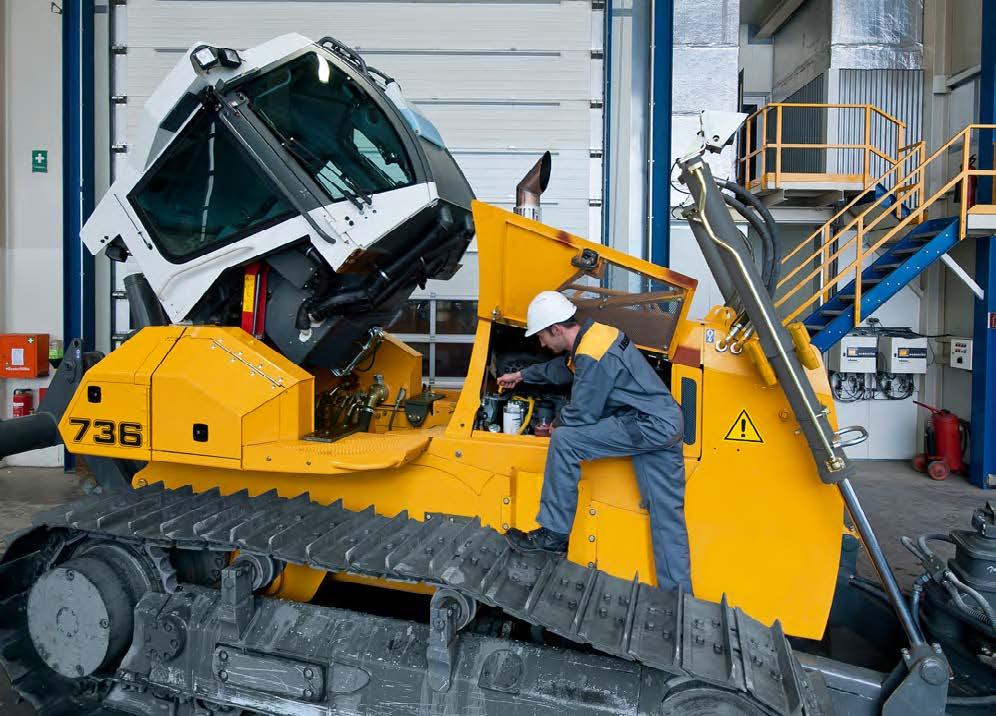 Maintainability Simple maintenance and an extensive service network Thanks to their minimal maintenance requirements, Liebherr crawler tractors make a reliable contribution to