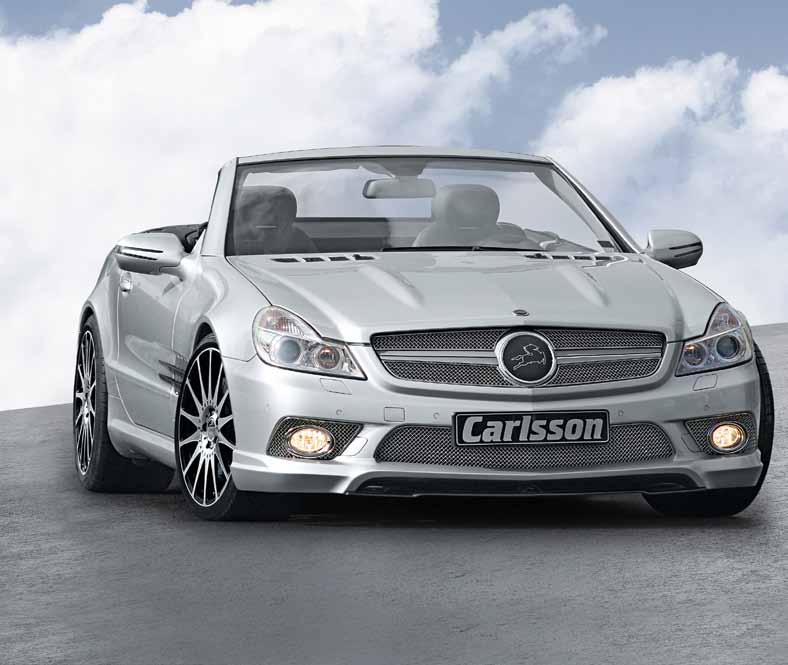 Carlsson-Aerodynamics: distinctive-sporty The Carlsson aerodynamic set consists of a frontspoiler with an RS-lip (alternatively in carbon), a rear skirt in diffusor optic and a rear spoiler