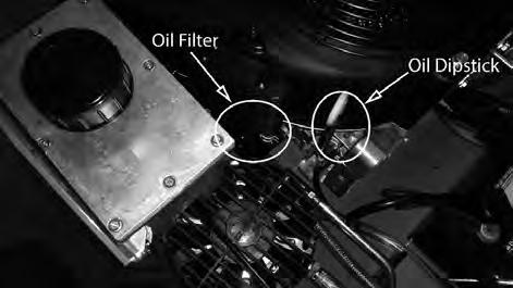 Fill with new oil until oil reaches the bottom of the threads. Allow minutes for oil to be absorbed by filter material.