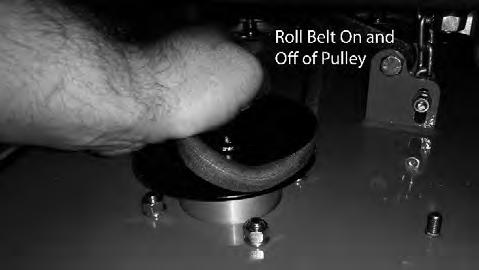 ) Take off both pulley covers and route the belt by following the belt route sticker.