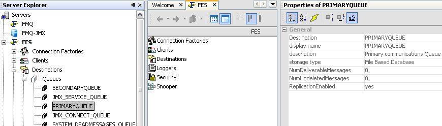 1. Open Fiorano Studio Oracle Enterprise Gateway 2. Right Click on FES under Servers and click on connect (if this has not already been done.) 3. Expand FES 4. Expand Destinations 5. Expand Queues 6.