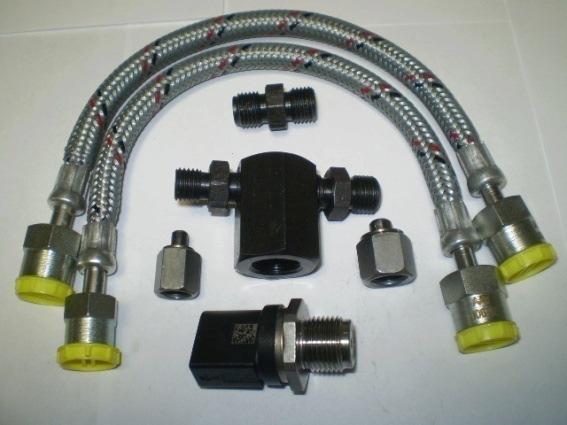 Section 7. Electronic devices for diagnostic and repair of diesel fuel equipment. DL UMK Set for CR system testing: 1. Triple adaptor, 1pc.; 2. Pressure sensor, 1pc.; 3. HP pipes, 2 pcs.