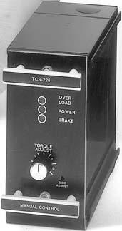 Tension Controls Analog Control for Electric Systems TCS-220 (P/N 6910-448-027) (Shown with Housing) Input TCS-220 48 VDC @ 1.6 Amps continuous, 48 VDC @ 6 Amps intermittent, 1.6% duty cycle, 30 sec.