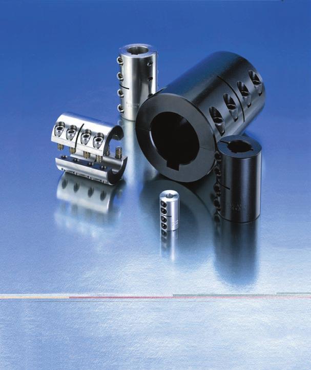 Rigid couplings are stamped with the Ruland name and the bore sizes for easy identification.