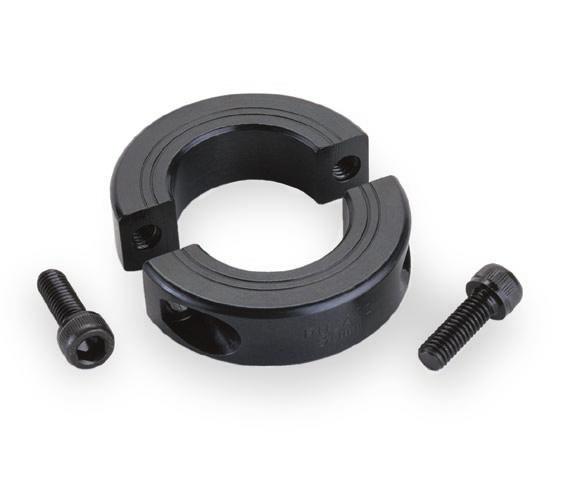 two-piece clamp style collar Metric dimension series msp ØOD ØB R R ØC Single point faced. Available with keyways. W Opposing screws available. Inch sizes on page 5. Width tolerance: +.08 mm.