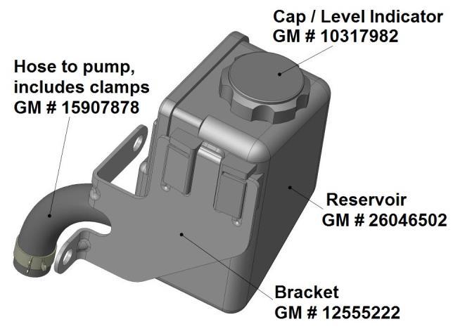 Power Steering Pump Reservoir Options: The Holley driver s side bracket works with reservoirs found on 97-up Corvettes.