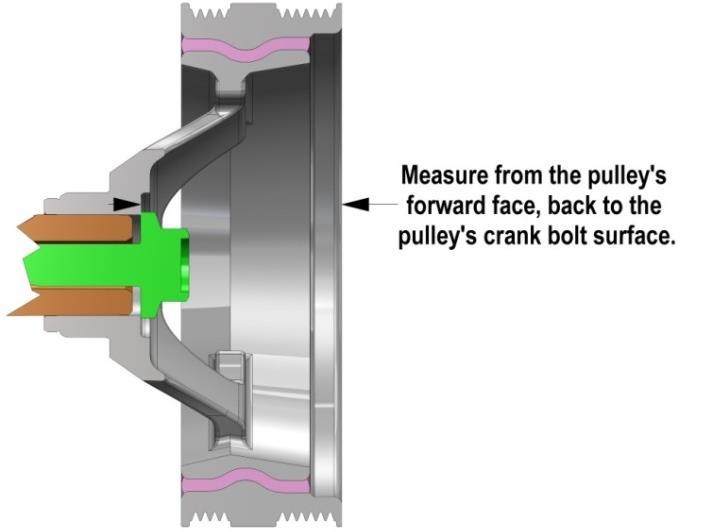 Crank Pulley Belt Alignment Determination: See the below chart for reference dimensions.