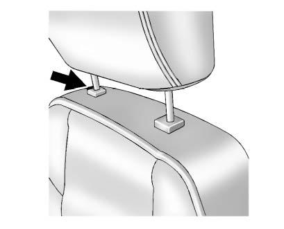 Pull and push on the head restraint after the button is released to make sure that it is locked in place. The front seat outboard head restraints are not removable.