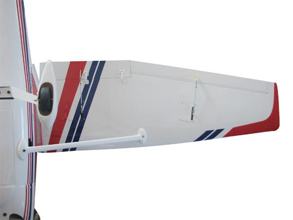 The balance point is located 110 mm back from the leading edge of the wing at the wing root. This is the balance point at which your model should balance for your first flights.
