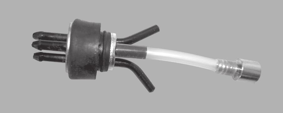 6) When satisfied with the alignment of the stopper assembly tighten the 3 x 20mm machine screw until the rubber stopper expands and seals the tank