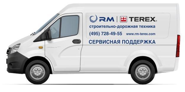 RM-TEREX SERVICE 53 service centers and spare parts warehouses in Russia and CIS 176 service vehicles 460 specialists Centralized spare parts warehouse in Sheremetyevo ensures timely delivery of