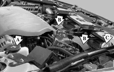 {CAUTION: An electric engine cooling fan under the hood can start up even when the engine is not running and can injure you.