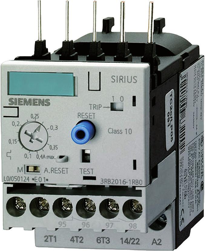 Protection Equipment 2 3 7 7 8 9 14 1 16 17 18 18 19 20 2 26 27 28 29 30 32 37 38 40 42 Introduction Overload Relays General data - Overview 3RU1 Thermal Overload Relays 3RU11 for standard