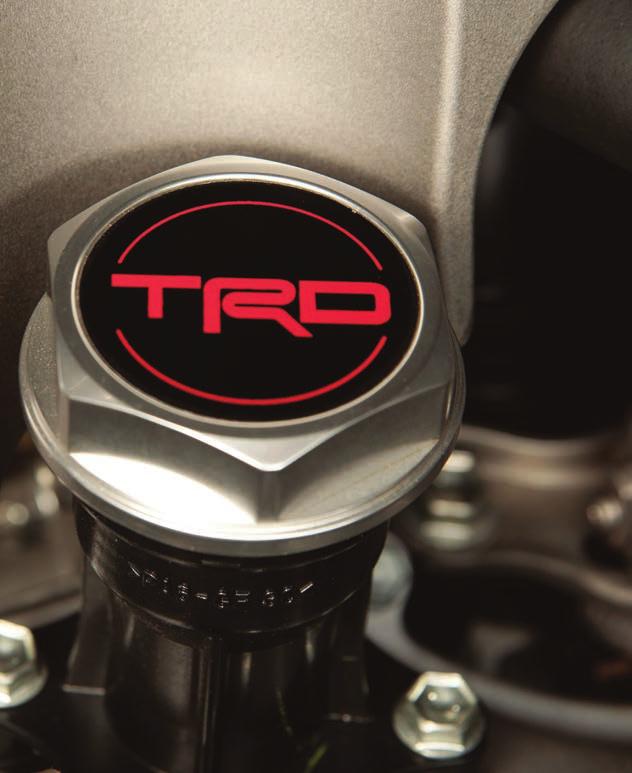 TRD FORGED ALUMINUM OIL CAP Manufactured from forged, highly polished billet