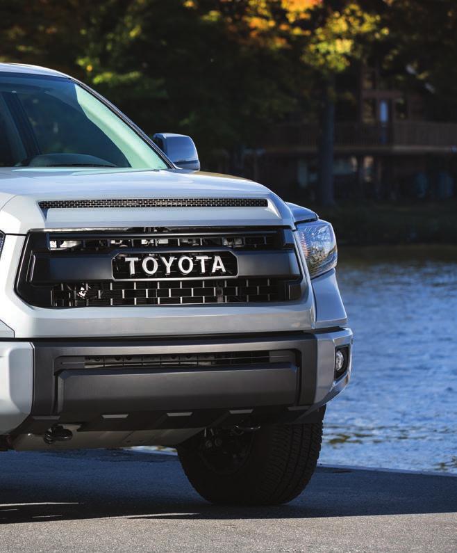 TRD FRONT GRILLES Add a high-end custom look to your truck with TRD upper and lower grilles (sold separately).