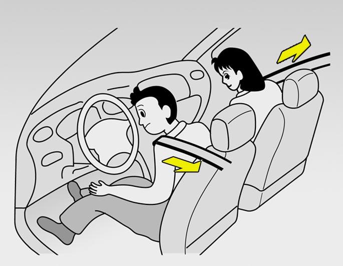 HXG229 When the vehicle stps suddenly, r if the ccupant tries t lean frward t quickly, the seat belt retractr will lck int psitin.