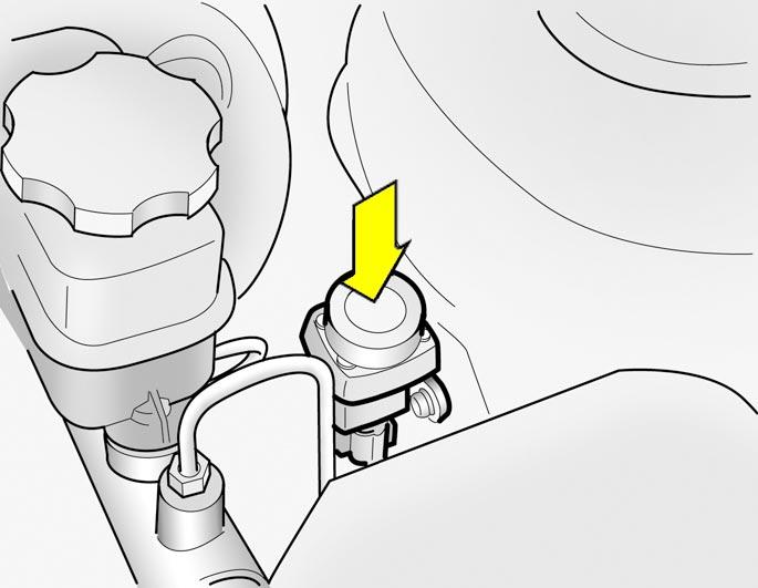 The aut fuel cut switch is lcated n the driver's side f the engine cmpartment. n the event f a cllisin r sudden impact, the aut fuel cut device cuts ff the fuel supply.