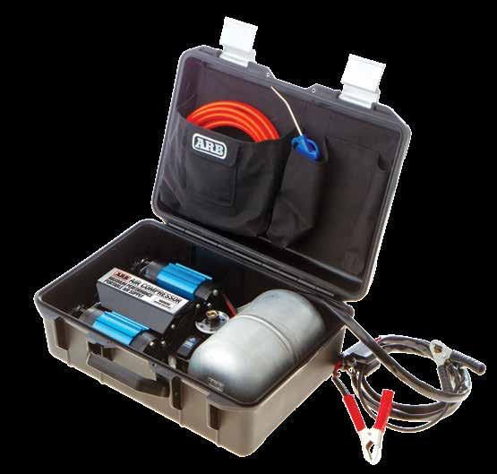 AIR COMPRESSORS 59 HIGH OUTPUT PORTABLE For easy carrying and storage, this portable air compressor is constructed from lightweight, high grade materials and comes mounted in a durable case.