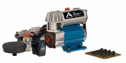 AIR COMPRESSORS 60 HIGH OUTPUT ON-BOARD Permanently mounted and designed to withstand harsh environments, this compressor can be used to activate Air Lockers, as well as inflating tyres and other