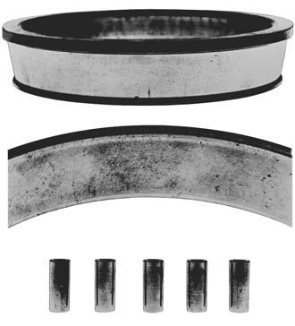 Corrosion Protection Figure 4.1 There is damage on the cup and cone inner race surfaces that touch the rollers. Figure 4.5. WORN RADIUS Prevent Corrosion on Cleaned Parts 1.