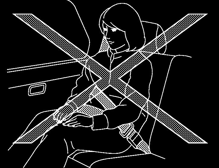 Serious injury or death can occur if the seat belt is not worn properly. SSS0134 SSS0014 WARNING Always route the shoulder belt over your shoulder and across your chest.