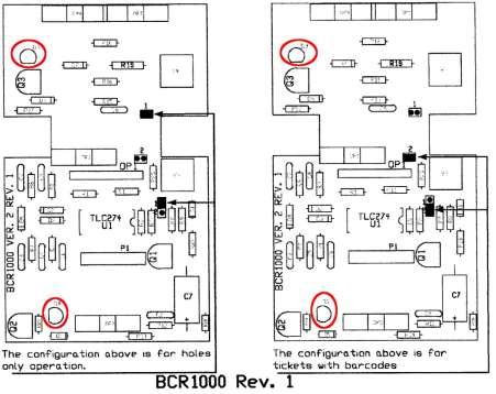 These drawings show configurations for BCR1000 Rev. 1, 3 & 4 sensor boards.