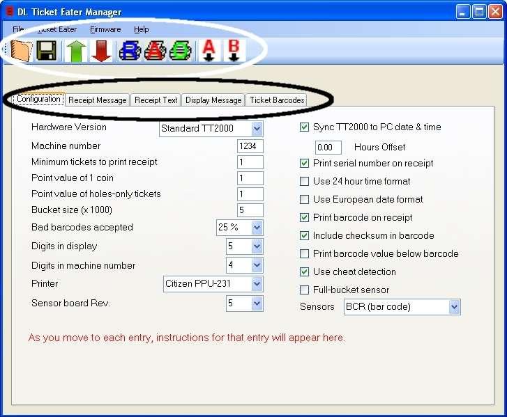 DL Ticket Eater Manager Software DL Ticket Eater Manager software is the preferred way to manage your TT-2000 Ticket Eater with AP-100 main logic board. This section of this manual covers that.