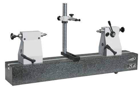 0783 Bench centre 876-1 Dark granite work bench Flatness tolerance in accordance to 876-1 Right tailstock with retractable spring mounted centre (quick adjustment lever) Left tailstock with fixed