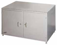 00 0481 Cabinet for measuring and inspection plates Frame is made of angled steel and is completely panelled with steel Adjustable 3 point bearing fitting 2 adjustable screws for stability Lockable