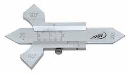 0595 Welding gauge Special steel Locking screw Angle 60, 70, 80 and 90 To measure the height of flat welds and fillet weld