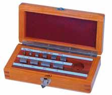 0633 Steel gauge block inspection sets for micrometers EN ISO 3650 Special steel, hardened Tolerance class 1 Wooden case 0633 810 Nominal dimensions Ref. No. List price mm 5 pieces with optical flat 5.
