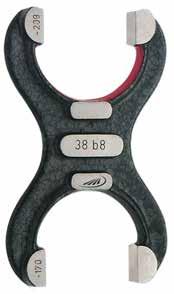 0643 Snap gauge, double jaw Dimensions 3 to 100 mm Gauge steel Hardened measuring faces Dimensions acc.