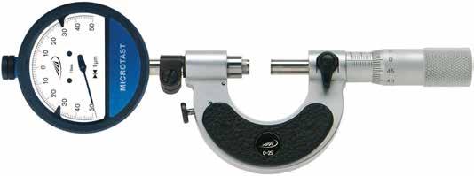 0849 Precision dial micrometers 863-3 863-3 Reading: 0.01 mm Reading on the dial: 1 µm Reading parts are satin chrome finished Retraction stroke 1.