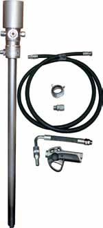 Pumps for Oils, Fuels & Chemicals Air Operated Oil Pump Kits Various ratios 1:1 to 13:1 3 Metres of Hose Control Valve with Flexible Nozzle Models for 20 Litre and 205 Litre Drums Ratio Flow Rate