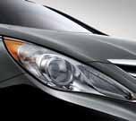 Integral to Sonata s striking front fascia are its jeweled projector lens headlights.