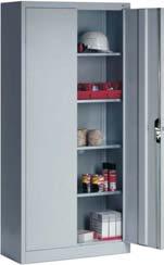 5120 Folding door cabinet, width 930. With 4 adjustable shelves, galvanised. Ergo-Lock lock with recessed handle, wearresistant and userfriendly.