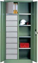 ß 5127-5129 Tool cabinets with swing doors (empty) g Large cabinet space, meticulously manufactured sheet steel design. Shelves adjustable in height, load capacity of shelves 70 kg.