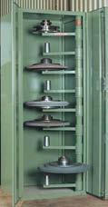 ß 5400 Tool Cabinets for Grinding Wheels (Empty) Inside cabinet lockable. A stable column, which takes the holders for the wheels, is mounted within a rigid angle steel frame.