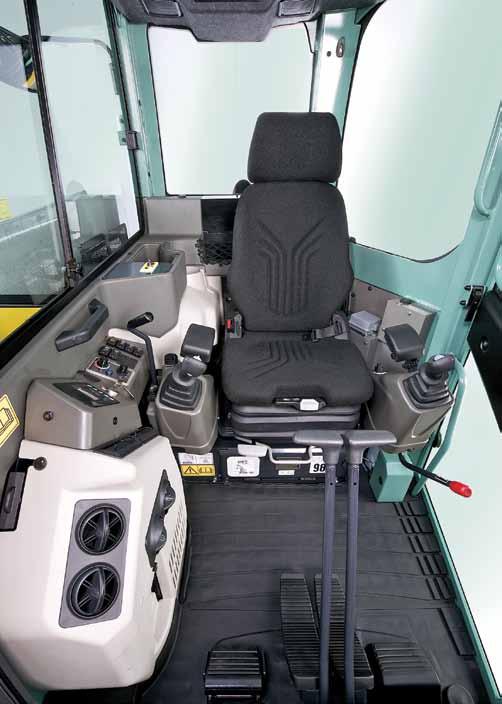 COMFORT Designed to meet the operator needs, the SV100-2 cab is large and pleasant.