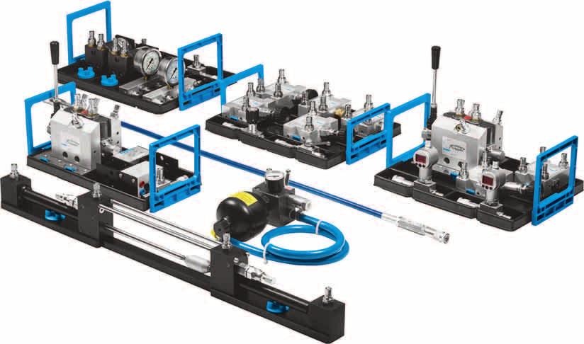 Hydraulics training packages > Equipment sets > Mobile hydraulics Equipment set TP 80 Basic level Mobile hydraulics Working hydraulics Mobile hydraulics from Festo Didactic Mobile hydraulics has a