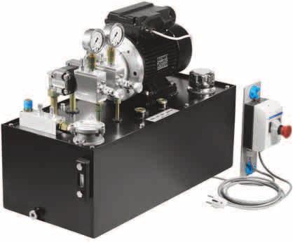 Hydraulics Training Packages > Components > Power packs Hydraulics Power packs Hydraulic power pack with two constant-displacement pumps and one motor Recommended for reaching higher speeds in