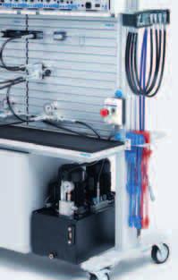 Hydraulics for advanced trainees The double pump power unit fits neatly on the frame beside the fixed drawer units with no additional attachment required.