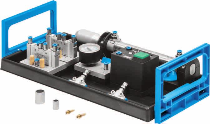 Pneumatic training packages > Equipment sets > Pneumatics Equipment set TP 0 + Advanced level Systematic troubleshooting Realistic Equipment set TP 0+ from Festo Didactic is an extension to equipment
