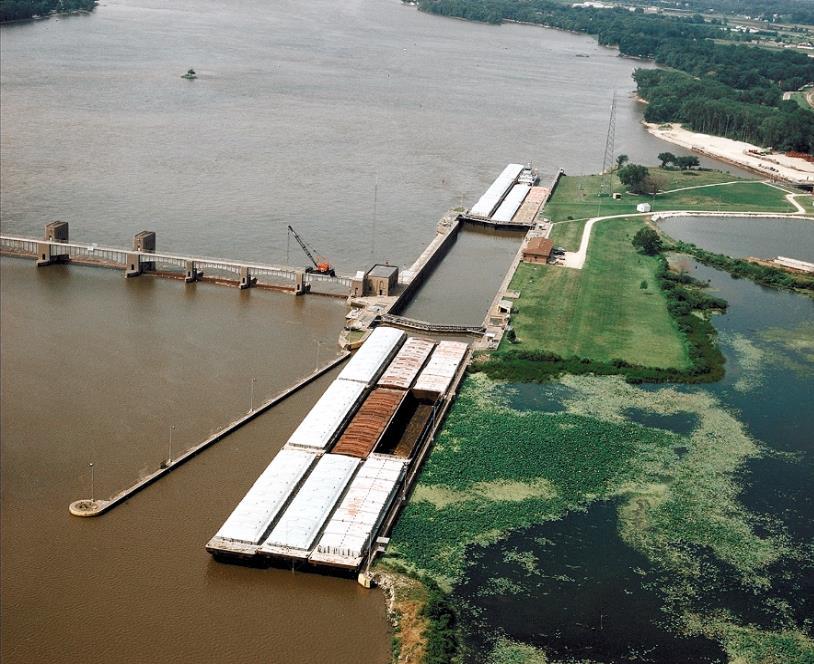 Locks & Dam 14 (Pleasant Valley, Iowa) Mississippi River U.S.