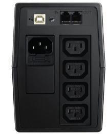 AC line-interactive UPS 400-3000 VA Rear view of models with USB port and RJ11 surge protection. Left 1000-2000 VA** Below 400-800 VA Rear view of models with USB interface and RS232 interface.