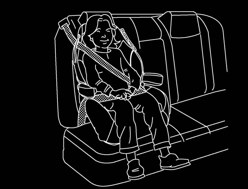 4. Position the lap portion of the seat belt low and snug on the child s hips. Be sure to follow the booster seat manufacturer s instructions for adjusting the seat belt routing. 5.