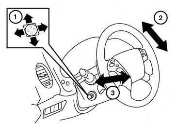 AUTOMATIC OPERATION (if so equipped) Tilt and telescopic operation To adjust the steering wheel move the switch 1 in the following directions: LPD2410 Adjust the steering wheel up or down in