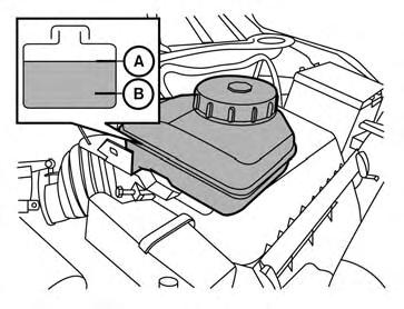 If the fluid is below the MIN B line, add Genuine NISSAN E-PSF or equivalent. Remove the cap and fill through the opening.